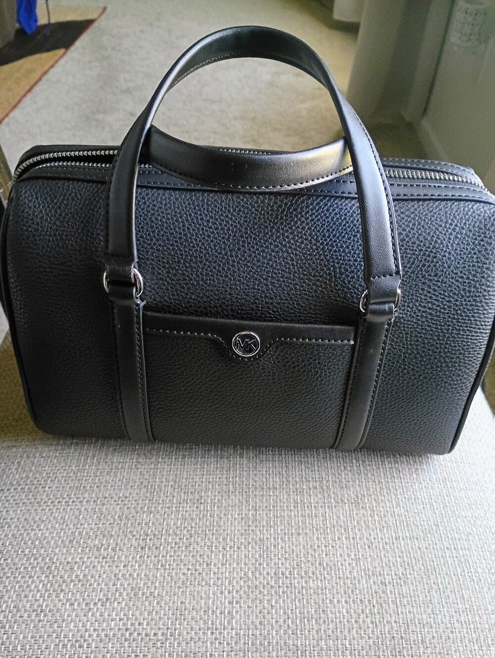 Michael Kors Black Jet Set Medium Duffle Satchel